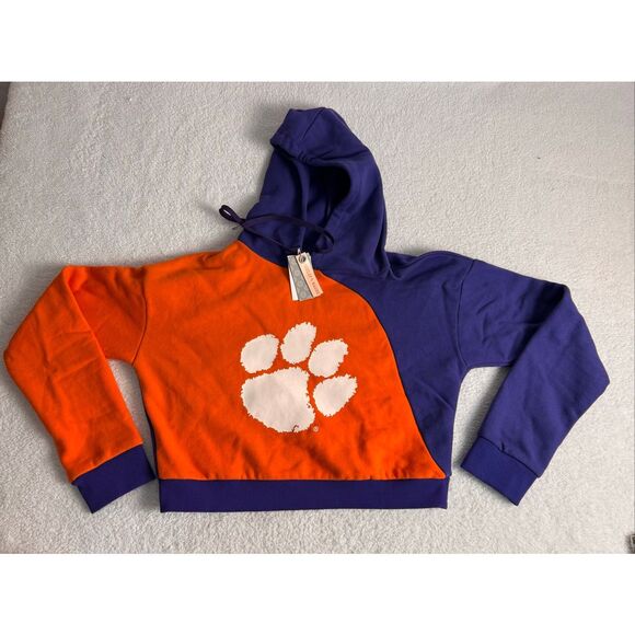 Clemson Rocky Crop Hoodie Size L/Shelby & Grace - Picture 1 of 11